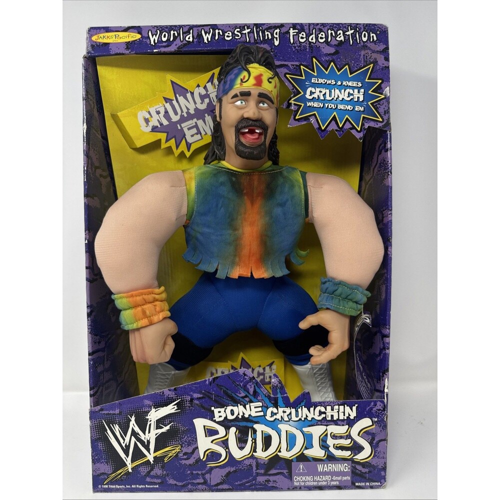 WWF DUDE LOVE BONE CRUNCHIN BUDDIES PLUSH FIGURE 17” Tall 1998 JAKKS PACIFIC NIB